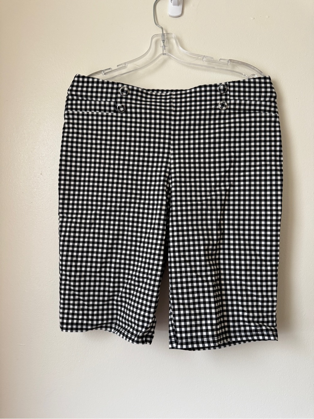 89th + Madison Black White Gingham Bermuda Shorts Size Large